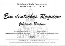 Plakat St. Johannis am 9. März 1997 "Brahms Ein deutsches Requiem"