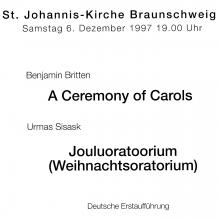 Plakat St. Johannis 6. Dezember 1997 "Jouluoratorium"