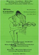 Plakat Salzgitter-Lebenstedt am 17. Dezember 2000 "Misa Criolla"