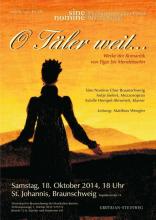 Plakat St. Johannis 18. Oktober 2014 O Täler weit ...